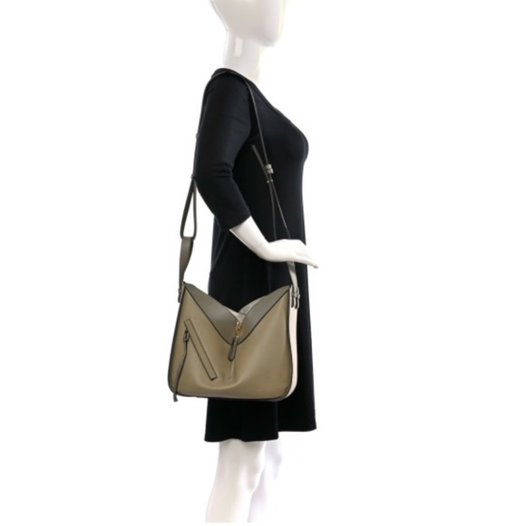 LOEWE Calfskin Small Hammock Shoulder Bag Clay Green Dusty Beige - Picture 16 of 16